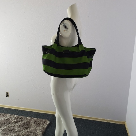 SOLD🍀Kate Spade Blue Green Stripe Stevie Bag - Picture 8 of 8